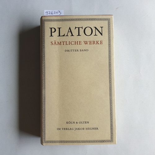 Platon   Platon. Sämtliche Werke. 3. Band 