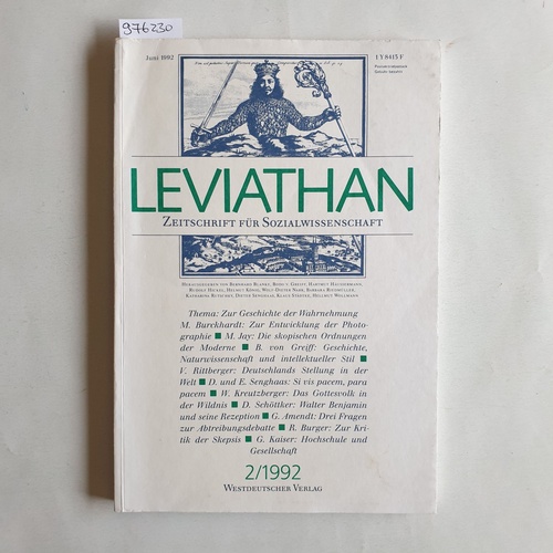 Freien Uni. Berlin (Hrsg.)  Leviathan - Zeitschrift für Sozialwissenschaft - 2/1992 