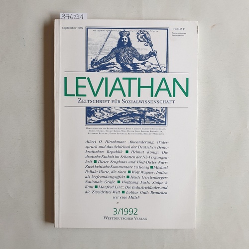 Freien Uni. Berlin (Hrsg.)  Leviathan - Zeitschrift für Sozialwissenschaft - 3/1992 