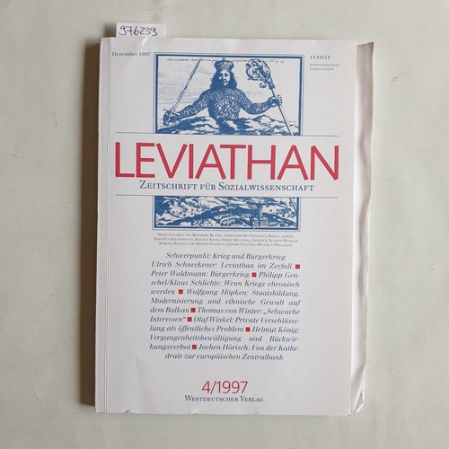 Freien Uni. Berlin (Hrsg.)  Leviathan - Zeitschrift für Sozialwissenschaft - 4/1997 