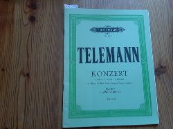 Telemann, Georg Philipp / Manfred Fechner (Hrsg.)  Konzert c-Moll fr Oboe, Violine, Streicher und Basso continuo (= Edition Peters, Nr. 9848). Partitur und Solostimmen 