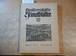 Institut fr Landeskunde von Obersterreich (Hrsg.) Franz Pfeffer (Schriftleiter)  Obersterreichische Heimatbltter, Jahrgang 9 1955, Heft 2/3 April-September 