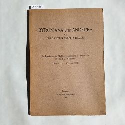   Byroniana und Anderes aus dem englischen Seminar in Erlangen 