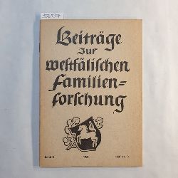   Beitrge zur westflischen Familienforschung. Band X. 1951 - Heft 2 u. 3. 