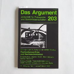   Das Argument. Zeitschrift fr Philosophie und Sozialwissenschaften. 36. Jg. 1994, Heft 1: Bd. 203 Postfordismus-Krise und Rechtsextremismus 