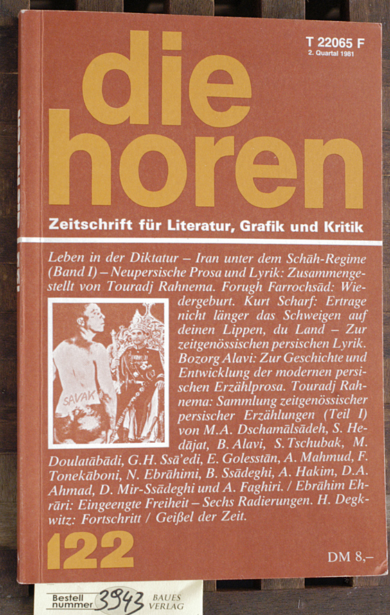 Morawietz, Kurt [Hrsg.].  Die Horen Zeitschrift für Literatur, Grafik und Kritik. 122-128. 7 Hefte. 