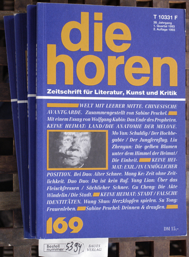 Tammen, Johann P. [Hrsg./Red.].  Die Horen. Zeitschrift für Literatur, Kunst und Kritik. 4 Hefte. #169 / 38.Jg.1.Q.1993;  #170 / 38.Jg.2.Q.1993;  #171 / 38.Jg.3.Q.1993;  #172 / 38.Jg.4.Q.1993; 