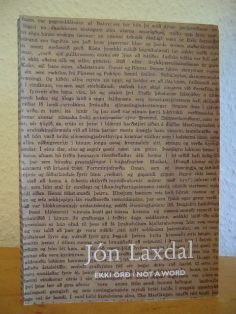 Laxdal, Jón:  Jón Laxdal. Ekki Orð - Not a Word 