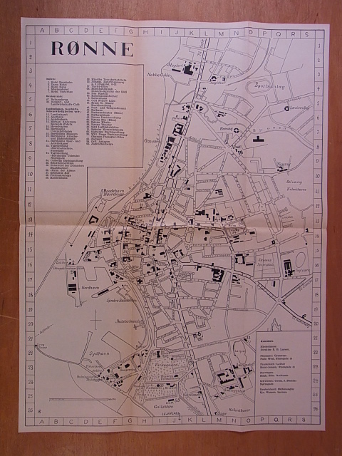 Ohne Autor:  Rønne auf Bornholm. Doppelseitig bedruckter Stadtplan 