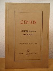 Eckert, Glsser, Gtting, Grisebach, Holzinger, Just, Martin, Reidemeister, Graf Wolff-Metternich (Hrsg.):  Genius. Rheinische Bilder und Studien. Erster Band, viertes Heft 