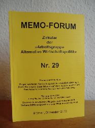 Arbeitsgruppe Alternative Wirtschaftspolitik (Hrsg.), Redaktion Axel Troost:  Memo-Forum Nr. 29. Sondermemorandum / Memorandum 2002 