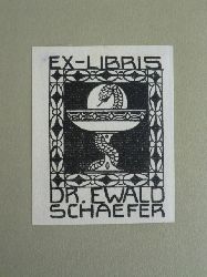 Klee, Fritz:  Exlibris fr Dr. Ewald Schaefer. Motiv: Brunnen mit Schlange 