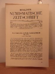 Numismatische Gesellschaft zu Berlin e.V. und Dr. Fritz Taute (Schriftleitung):  Berliner Numismatische Zeitschrift. Ausgabe Nr. 3, 1972 