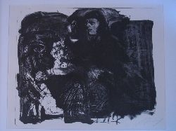 Hrdlicka, Alfred (1928 - 2009):  Alfred Hrdlicka. Portrtstudie 1985. Original-Lithographie. Groes Blatt. Signiert 