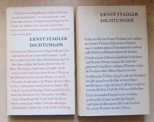 Stadler, Ernst  Dichtungen. 