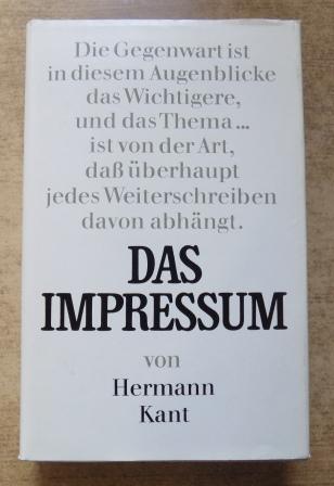 Kant, Hermann  Das Impressum. 