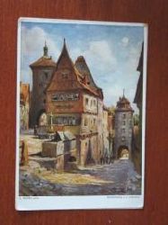   alte Knstlerkarte LOUIS MLER - Rothenburg o.Tbr. / Plnlein 