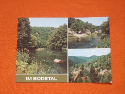   Postkarte: Im Bodetal. Kreis Wernigerode Bode bei Altenbrak. 