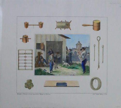 F. F. Schreiber  Seilerhandwerk, Berufe/Handwerk aus: Werkstätten von Handwerkern nebst ihren hauptsächlichsten Werkzeugen und Fabrikationen 