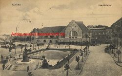 Historische Ansicht aus Deutschland um 1900,  Aachen/Bahnhof, 19x13cm 