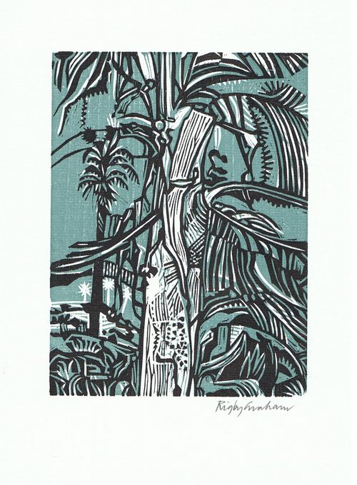 Graham, Rigby  Banana plantation, Tenerife. Original-Graphik signiert 