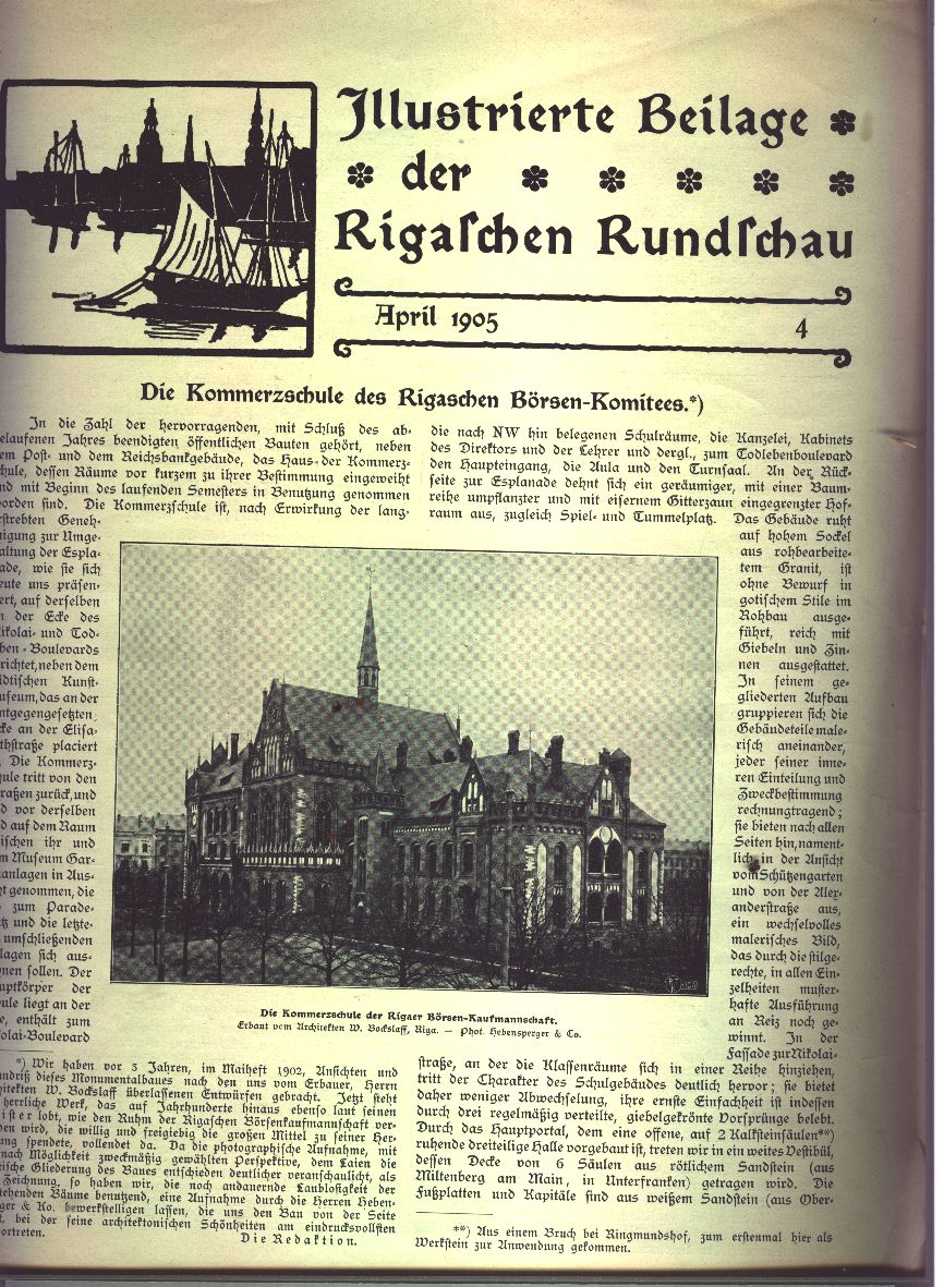 "."  Illustrierte Beilage der Rigaschen Rundschau April 1905 