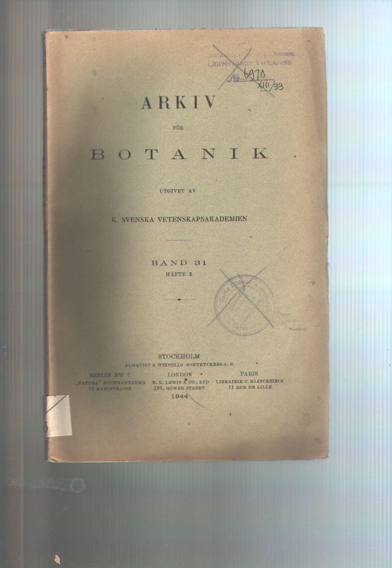 "."  Arkiv för Botanik  Band 31 Häfte 3 