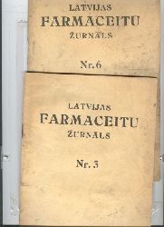 Latvijas Farmaceitu Biedriba  Latvijas Farmaceitu Zurnals Nr. 3 1938 und Nr. 6 1936  (lettische Pharmaziezeitschrift) 