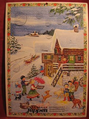   Werbe - Adventskalender " Weihnacht im Schnee ". 