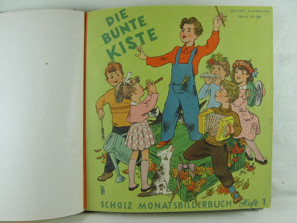 Scholz, Edith (Herausgeberin):  Die bunte Kiste. Scholz Monatsbilderbuch. 8. Jahrgang komplett gebunden. 