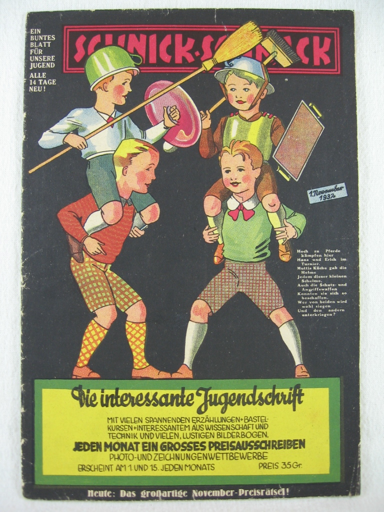   Schnick-Schnack. 1. November 1932. Ein buntes Blatt für unsere Jugend. 