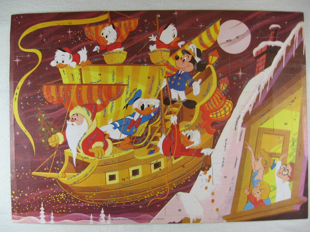 Disney, Walt:  Adventskalender " Die Micky Maus-Familie auf Seefahrt mit dem Weihnachtsmann ". 