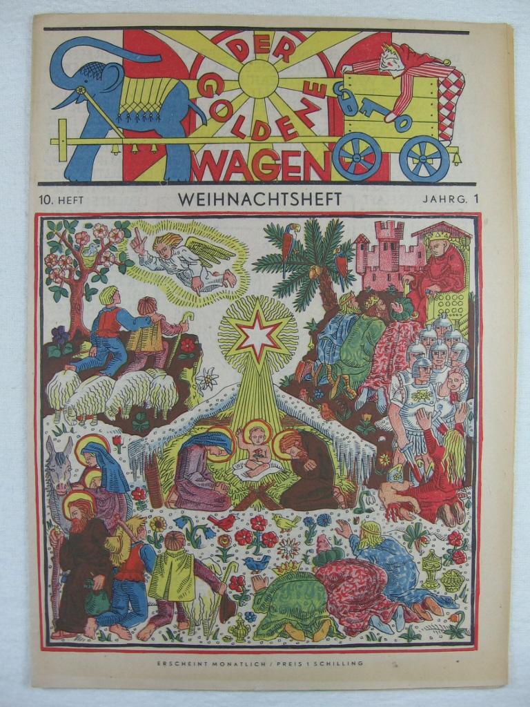 Steindl-Rast, Elisabeth (Herausgeber):  Der goldene Wagen. 1. Jahrgang, Heft 10: Weihnachtsheft. 