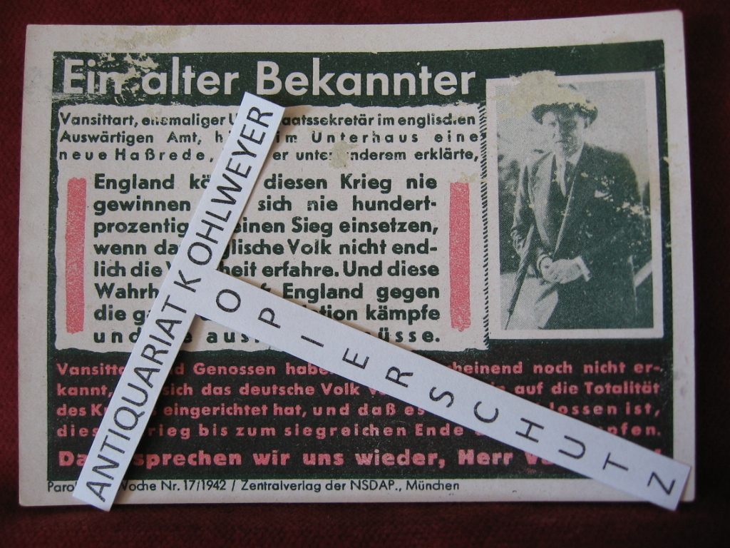   NS-Propagandazettel: Parole der Woche Nr. 17, 1942: Ein alter Bekannter. 