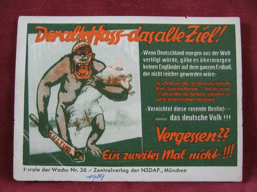   NS-Propagandazettel: Parole der Woche Nr. 36, (1939): Der alte Hass - das alte Ziel! 