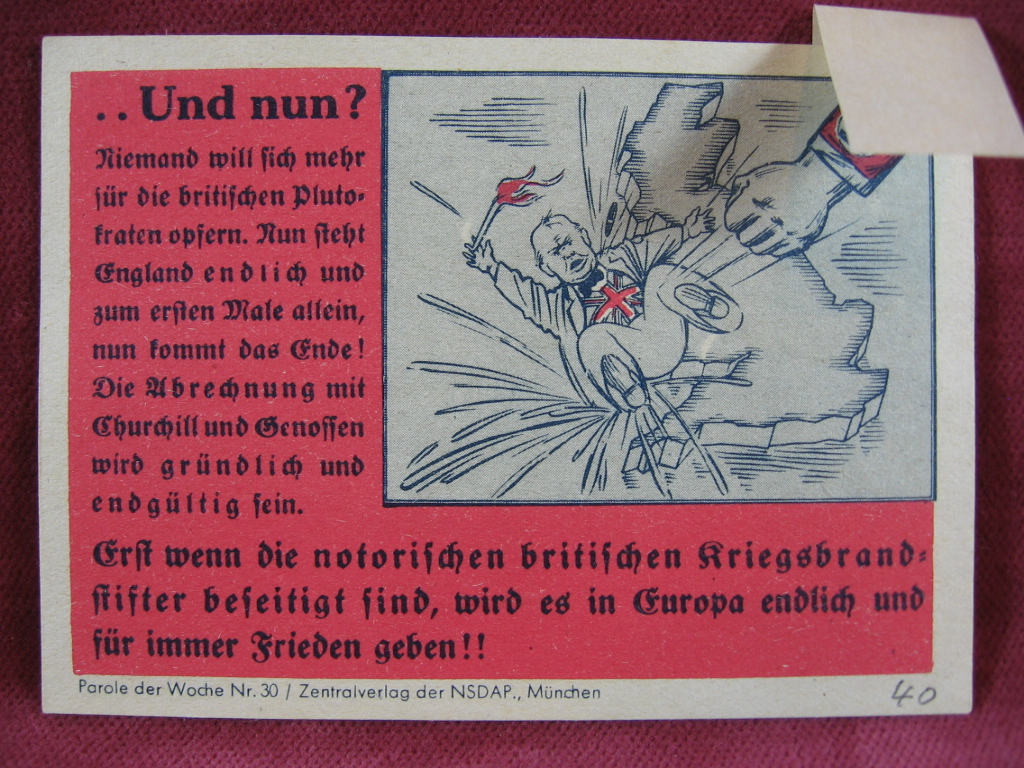   NS-Propagandazettel: Parole der Woche Nr. 30, (1940): Und nun? 