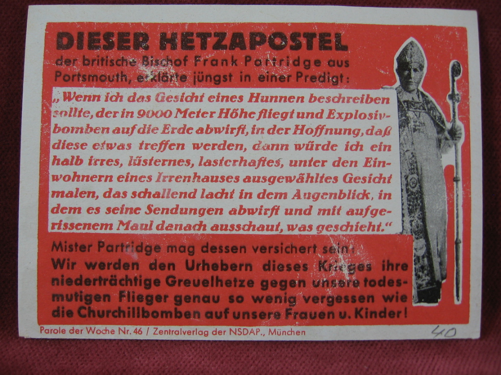   NS-Propagandazettel: Parole der Woche Nr. 46, (1940): Dieser Hetzapostel. 