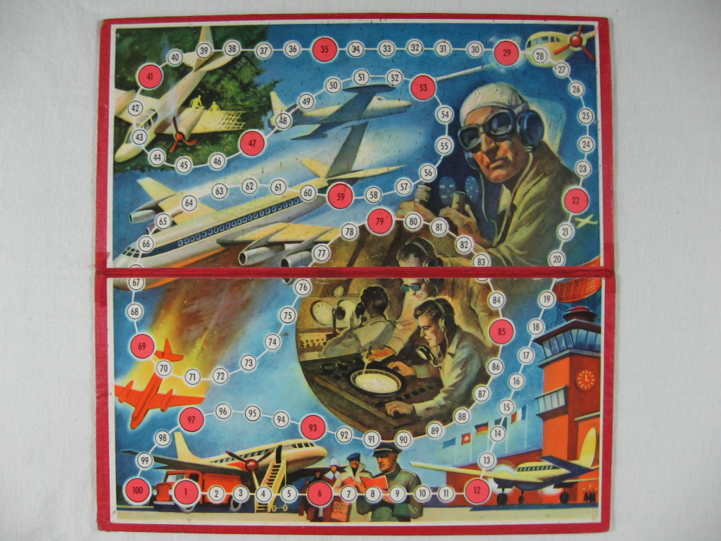   Würfelspiel: Flugzeugspiel und Pferderennen. 