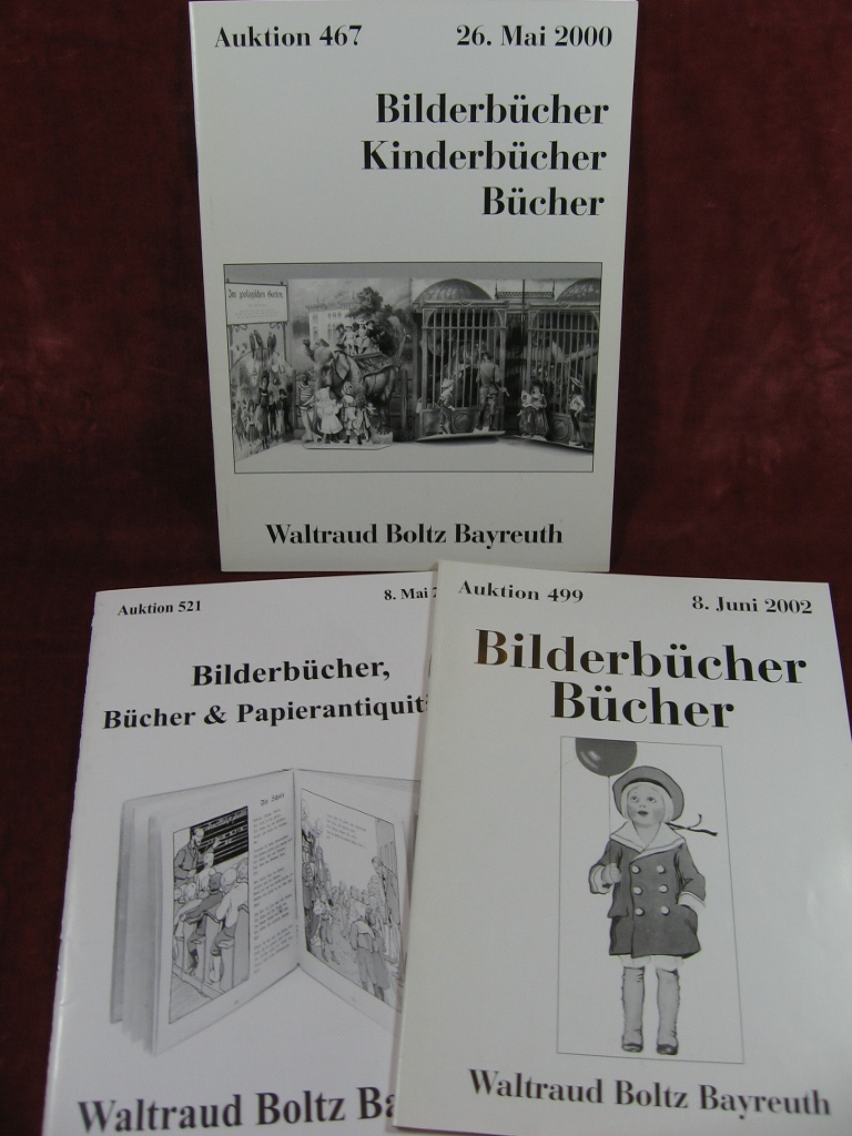 Boltz, Waltraud:  Konvolut mit 3 Auktionskatalogen Kinderbücher, Bilderbücher, Papierantiquitäten. 