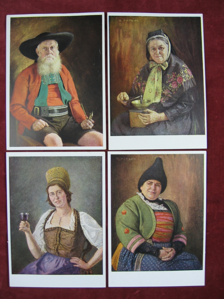 Nitsch, R.:  1. Hannoveranerin. 2. Wachauer Dirndl (Niederdonau). 3. Tirolerin aus dem Ötztal. 4. Südtiroler aus dem Sarntal. 