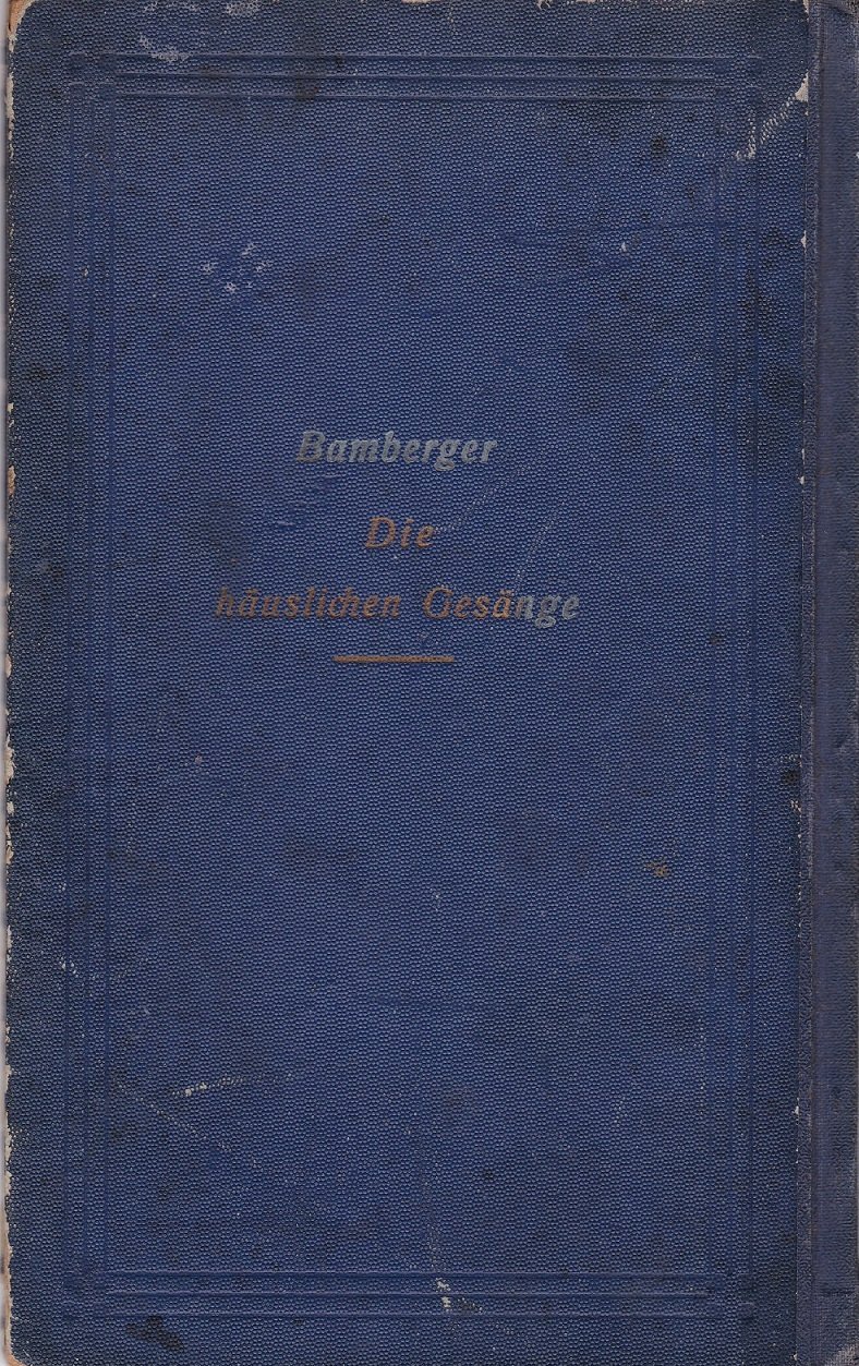 BAMBERGER, Salomon. -  Die häuslichen Gesänge für Freitag Abend. Übersetzt und mit Erklärungen versehen von Dr. Salomon Bamberger, Provinzialrabbiner in Hanau. 