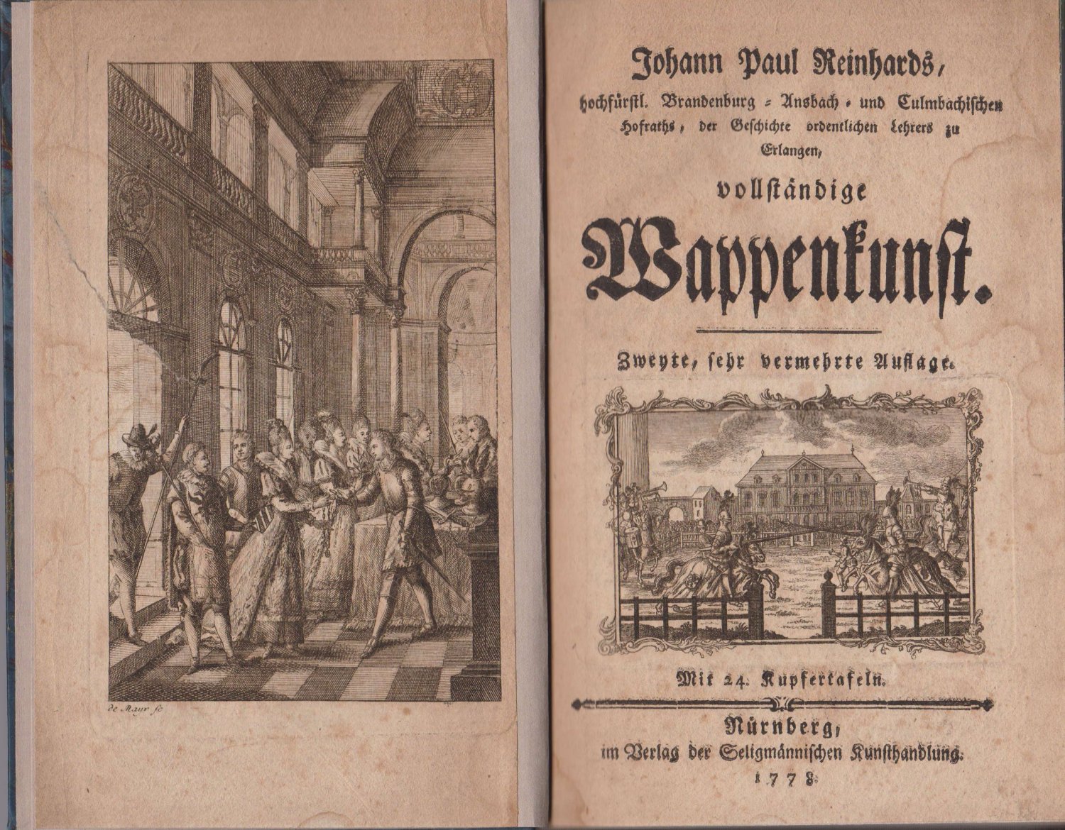 REINHARDS, Johann Paul:  Johann Paul Reinhards vollständige Wappenkunst. Mit 24 Kupfertafeln. 