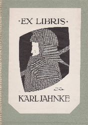 KLINGER, Julius:  Exlibris fr Karl Jahnke. in: "Form und Farbe" von Friedrich Naumann. 