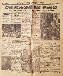 NSDAP (Herausgeber):  Vlkischer Beobachter. 5 Ausgaben aus dem Jahr 1933. Ausgabe A / Berliner Ausgabe. Kampfblatt der national-sozialistischen Bewegung Grodeutschlands. 