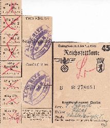 Ernhrungsamt Berlin (Herausgeber):  Reichsfettkarte 45. Gltig vom 11.1. bis 7.2.1943. (Original-Lebensmittelmarken der Reichshauptstadt im Jahr 1943). 